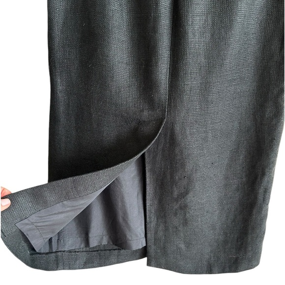 Ralph Lauren Collection Purple Label Black Linen Midi Pencil Skirt Size 6 - Picture 8 of 15